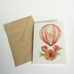 Felicitare – Balon cu aer cald – Floare de mac (1)