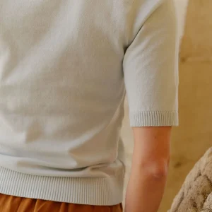 VER Bluză tricotată fin din bumbac organic Poppy - imagine 3