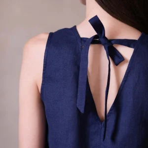 VER Maiou din bumbac cu fundă la spate Isla - imagine 3