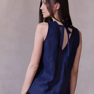 VER Maiou din bumbac cu fundă la spate Isla - imagine 4