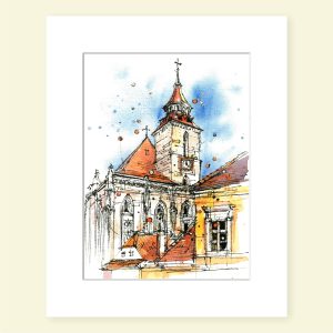 MOR Clădiri din Brașov, Fine Art Print în passepartout, 20x25 cm - imagine 8