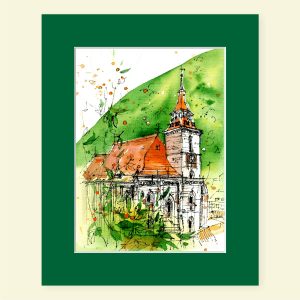 MOR Clădiri din Brașov, Fine Art Print în passepartout, 20x25 cm - imagine 5