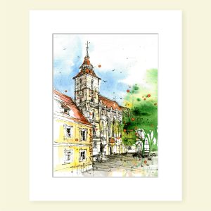 MOR Clădiri din Brașov, Fine Art Print în passepartout, 20x25 cm - imagine 12