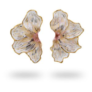 DIA Cercei mari din porțelan Model Fluture, Semi-Floare - Image 5